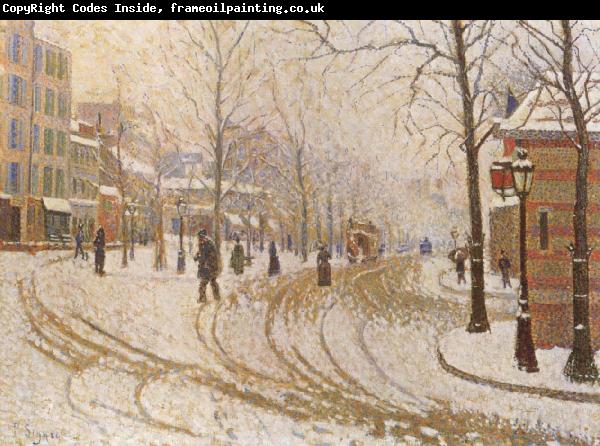 Paul Signac The Boulevard de Clichy under Snow
